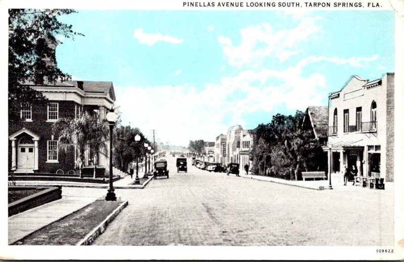 Florida Tarpon Springs Pinellas Avenue Looking South Curteich