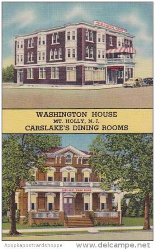 New Jersey Mt Holly Washington House &  Carslake's Dining Rooms