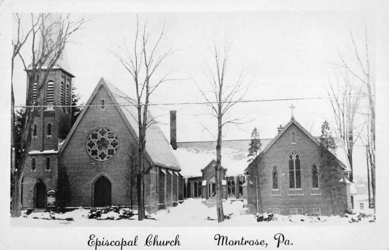 Montrose Pennsylvania Episcopal Church Real Photo Antique Postcard K58753