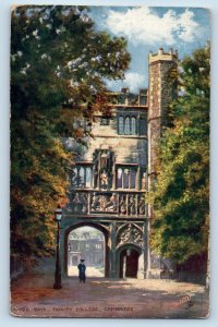 Cambridge England Postcard King's Gate Trinity College c1910 OiletteTuck Art
