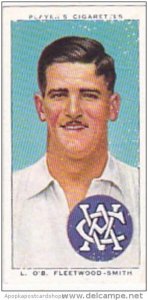 Player Cigarette Card Cricketers 1938 No 42 L O'B Fleetwood-Smith Victor...