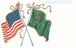 Vintage Postcard 1916 Greetings Ireland From America's Shore Live Long & Prosper