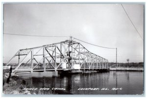 c1950's Bridge Over Canal Lockport Illinois IL RPPC Photo Vintage Postcard