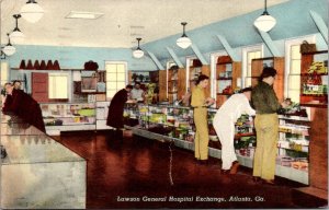 Linen Postcard Lawson General Hospital Exchange in Atlanta, Georgia