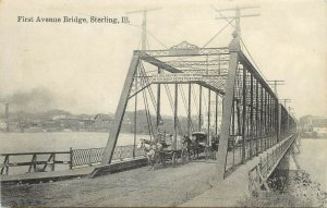 Vintage Postcard; First Avenue Bridge, Sterling IL Whiteside County Wheelock