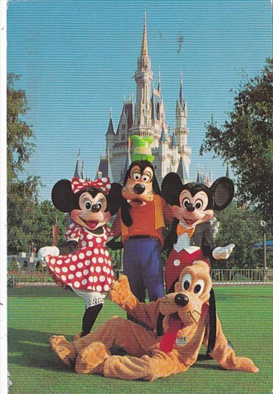 Florida Orlando Walt Disney World Mickey Mouse Minnie Goofy & Pluto With ...