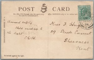 TOWER BRIDGE LONDON ANTIQUE POSTCARD w/ STAMP