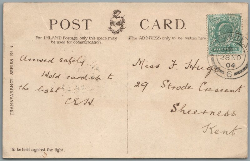 TOWER BRIDGE LONDON ANTIQUE POSTCARD w/ STAMP