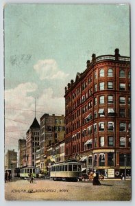 Minneapolis Minnesota~Hennepin Avenue~Columbia Heights Hotel~Trolleys~1915 PC 