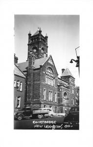 New Lexington Ohio birds eye view local courthouse real photo pc Y15102