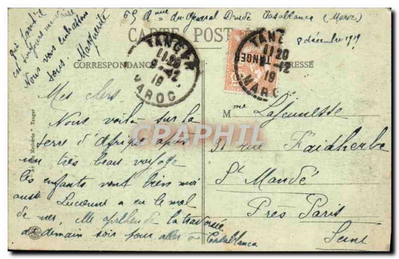 Postcard Old Quarter Arabic Tangier