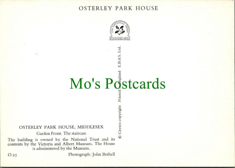 Middlesex Postcard - Garden Front of Osterley Park House   RR10182