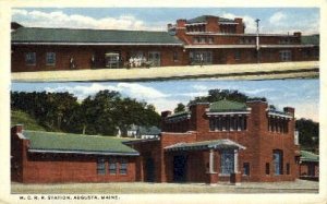 M.C.R.R. Station, Augusta, Maine, ME, USA Railroad Train Depot Unused some co...