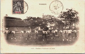 Vietnam Cochinchina Tonkin Hanoi Tirailleurs Tonkinois a la canne Postcard C078