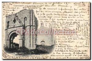 Postcard Old CORNEMPS nearly Lussac Faade of the old Church of Our Lady