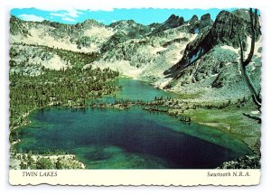 Postcard Continental Aerial View Twin Lakes Idaho