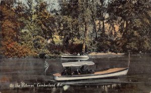 ON THE POTOMAC CUMBERLAND MARYLAND BOATING POSTCARD (c. 1910)