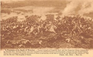 US19 Europe Panorama of the battle of Waterloo Desaix Bruxelles postcard dragoon