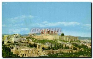 Postcard Modern Olympic Airways Boeing Athens General view of the Acropolis