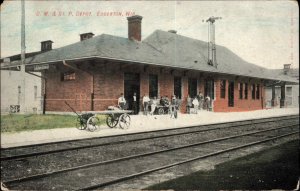 Edgerton WI CM&St. Paul Depot Train Station c1910 Postcard