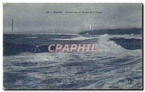 Old Postcard Biarritz Big Sea the Rock of the Virgin