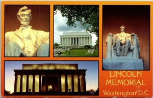 Abraham Lincoln Memorial Washington DC Postcard Cancel PM WOB Note Multiview 