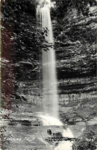 1930-1950 Real Photo Postcard; Munising Falls, Munising MI Alger County Unposted