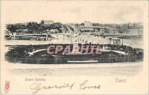 Postcard Old Tours Rabalais Square (map 1900)