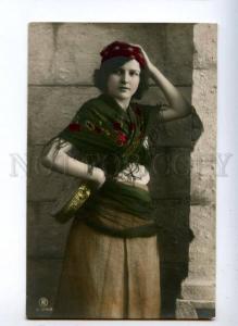 161689 Young Girl GIPSY Dancer TAMBOURINE Vintage PHOTO PC