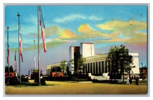 Hall Of State Court Of Honor State Fair Of Texas Dallas Texas Postcard Flags