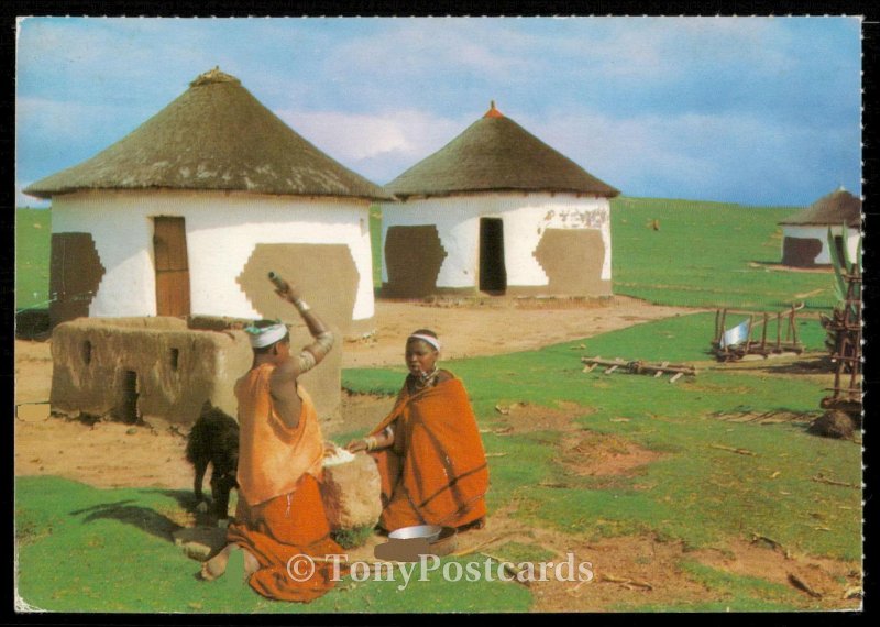 Transkei - Tembo Woman in traditional red blanket