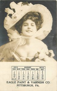 Pittsburgh Pennsylvania Eagle Paint advertising 1913 RPPC Postcard 25-11276