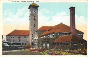 Union Railroad Depot Portland Oregon 1920c postcard