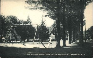 Jefferson New York NY Village Green Swing Set Playground Vintage Postcard