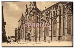 Old Postcard Meaux Cahtedrale The Facade Side