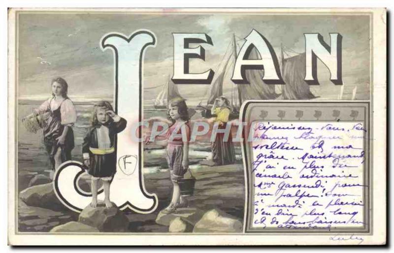 Old Postcard Fancy Surname Jean Boat