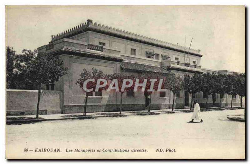 Old Postcard Kairouan The Monopolies and direct contributions