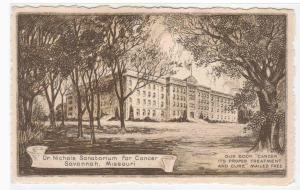 Dr Nichols Sanatorium Savannah Missouri sepia postcard