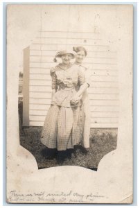 1913 Pretty Girls Clinton Missouri MO RPPC Photo Posted Antique Postcard