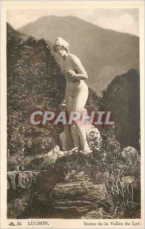 Old Postcard Luchon Statue of Lys Valley