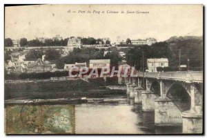 Postcard Old Bridge Pecq and Coteaux de Saint Germain