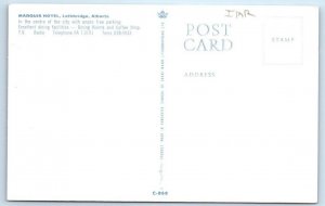 Marquis Hotel restaurant interior LETHBRIDGE Alberta Canada Postcard