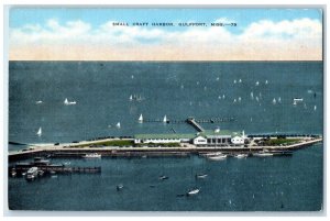 c1940 Aerial View Dock Port Small Craft Harbor Gulfport Mississippi MS Postcard