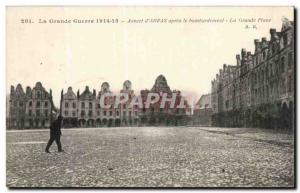 Old Postcard Appearance d & # 39Arras after the bombing The square