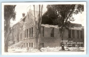 RPPC SANTA BARBARA, California CA ~ 1925 Earthquake JUNIOR HIGH SCHOOL Postcard