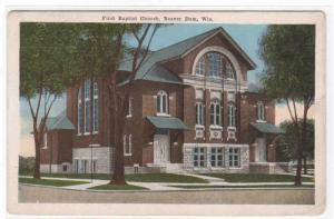 First Baptist Church Beaver Dam Wisconsin 1919 postcard