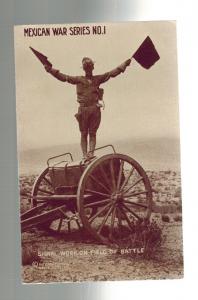 Mint Mexico Revolution RPPC Postcard US Army Signal Soldier on Battlefield