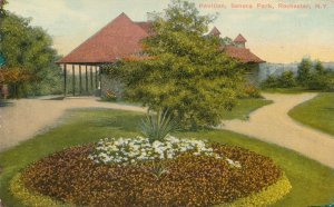 Seneca Park, Rochester, New York - Flower Garden at the Pavilion - pm 1910 - DB