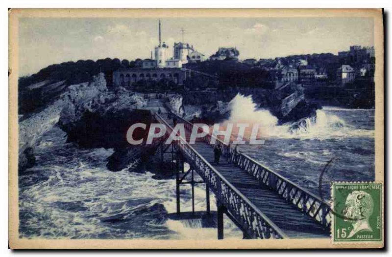 Old Postcard Biarritz General view of the Old Port and Attalaye