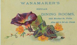 Victorian Trade Card Wanamaker's Dining Rooms Morning Glory P77